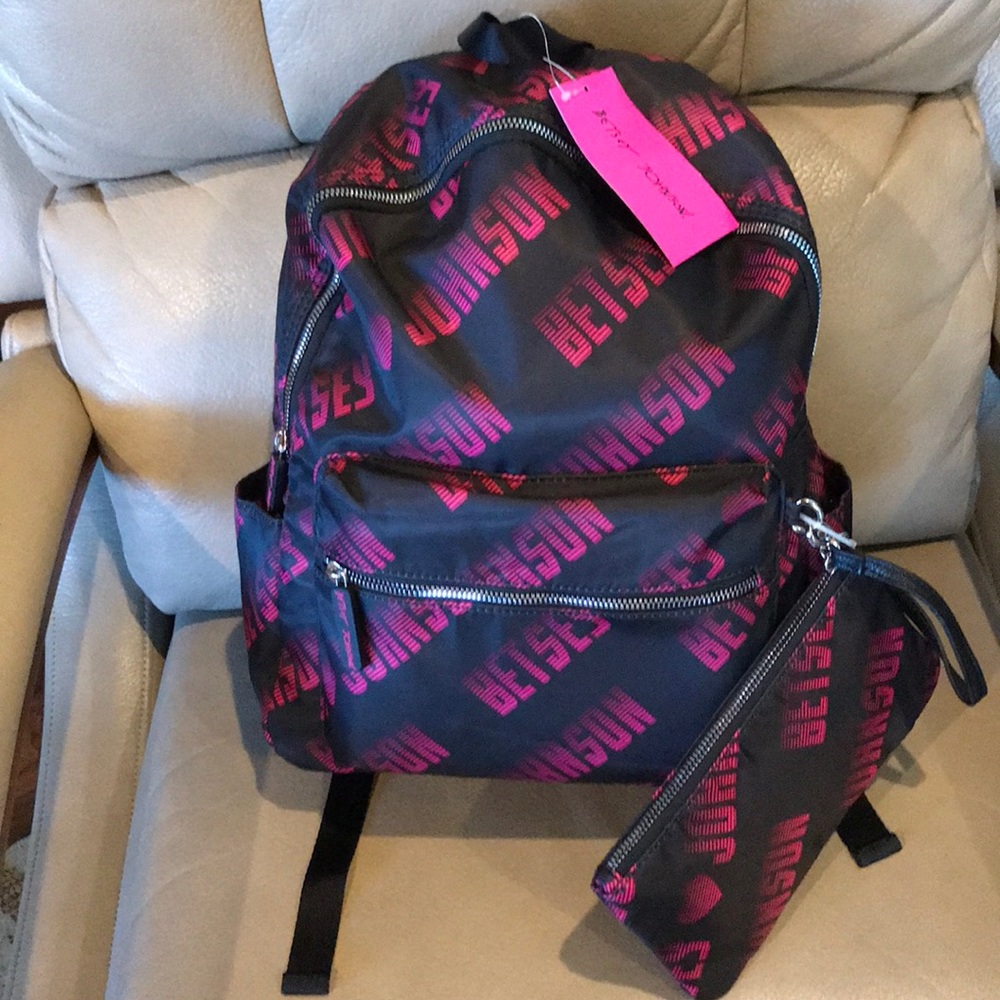 NWT! BETSY JOHNSON SPORTY LOGO BACKPACK